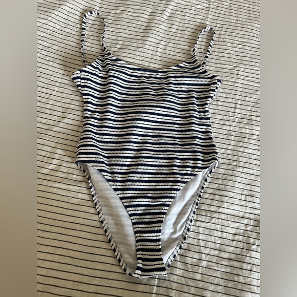 NWOT Playful Promises Textured Stripe Swimsuit - Picture 7 of 11